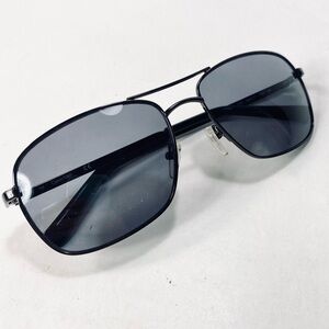 Calvin Klein R167S 045 Aviator Pilot Sunglasses Black Metal Frame Gray Lens